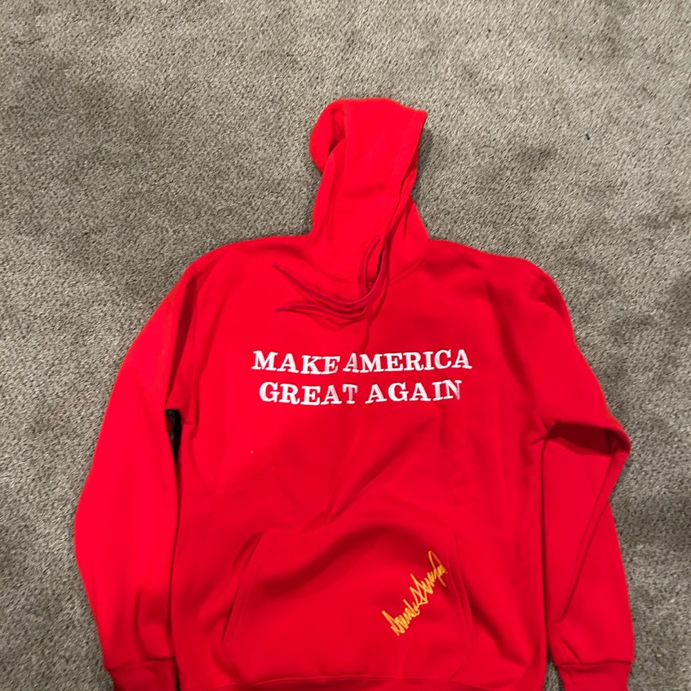 Red Hoodie with White Text